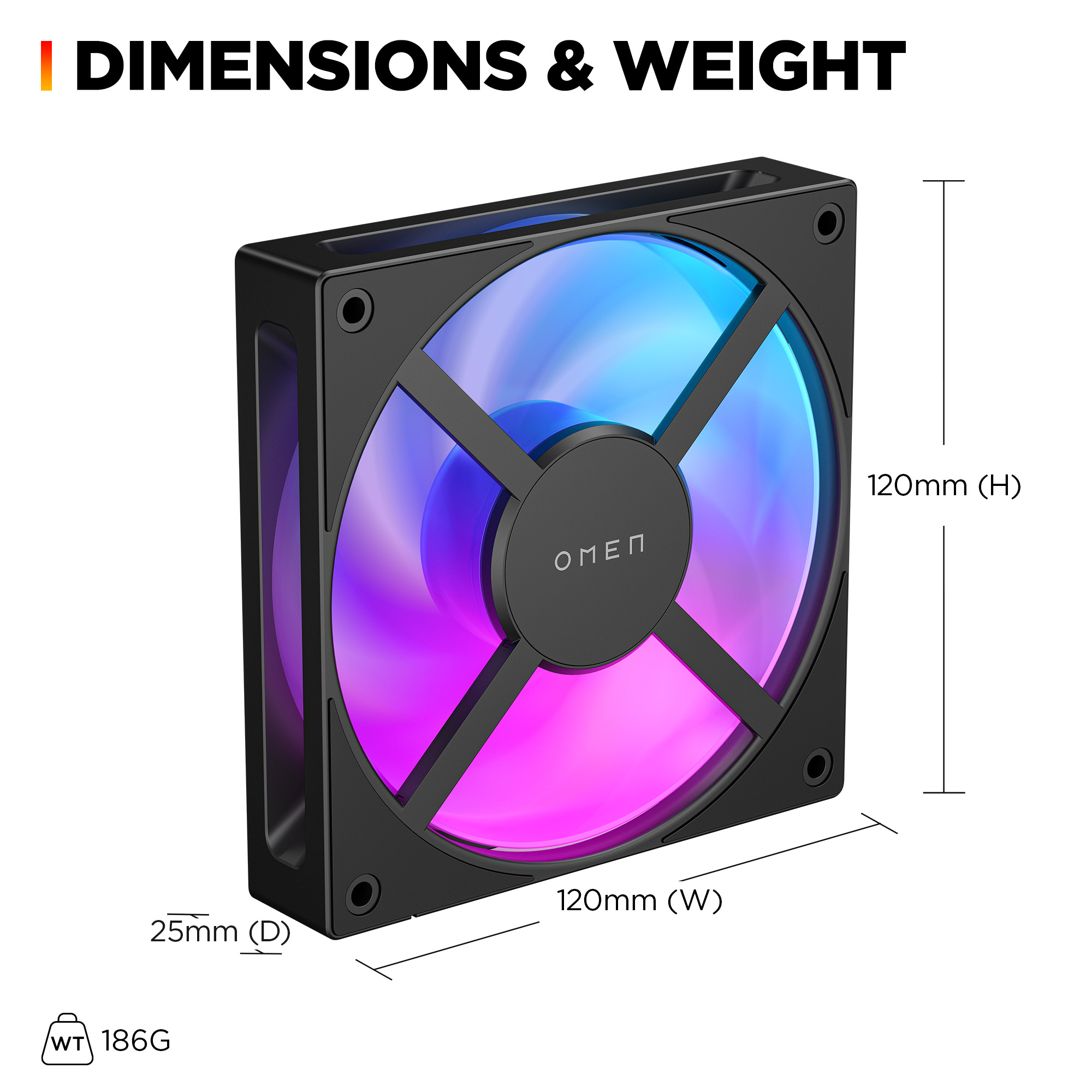 HP OMEN 120mm Fan - Single Pack Black – image 3