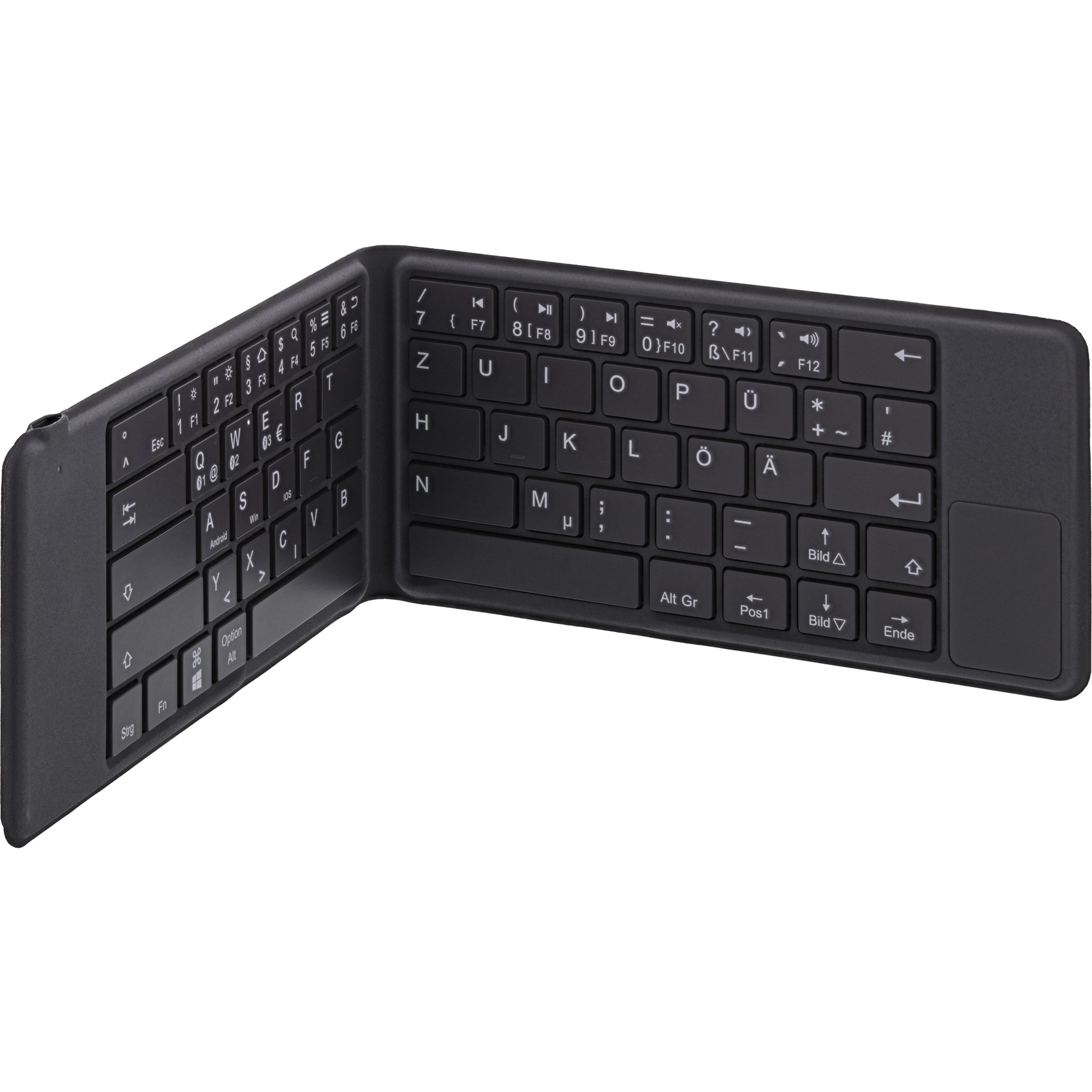 InLine foldable Bluetooth keyboard "BT-Pocket", for up to 3 Bluetooth devices – image 1