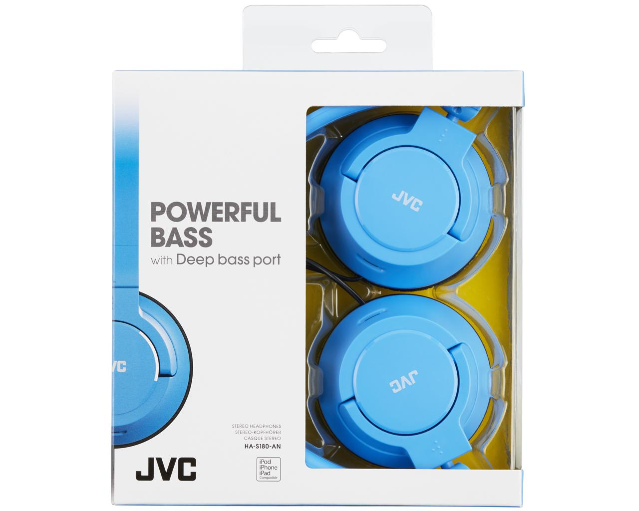 JVC HA-S180-AN-E Headphones Wired Head-band Music Black, Blue – image 2