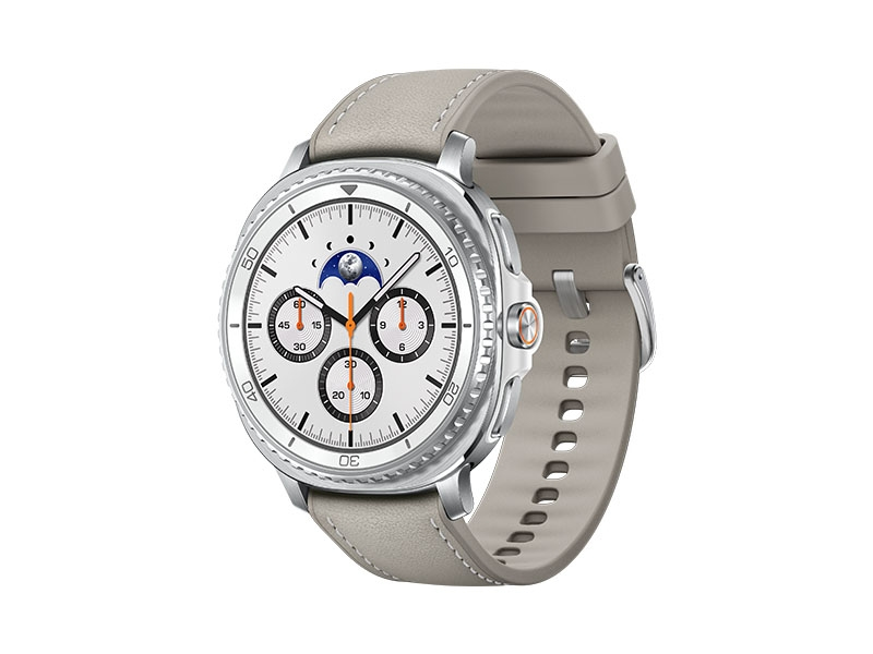 Samsung Galaxy Watch 8 Classic, Bluetooth, 46mm, Hybrid Band, White + Hybrid Band, Taupe – image 1