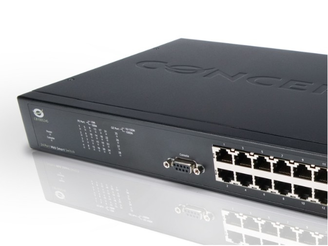 Conceptronic 24 port 10/100 Rackmountable Layer 2 19" Smart Switch – image 3