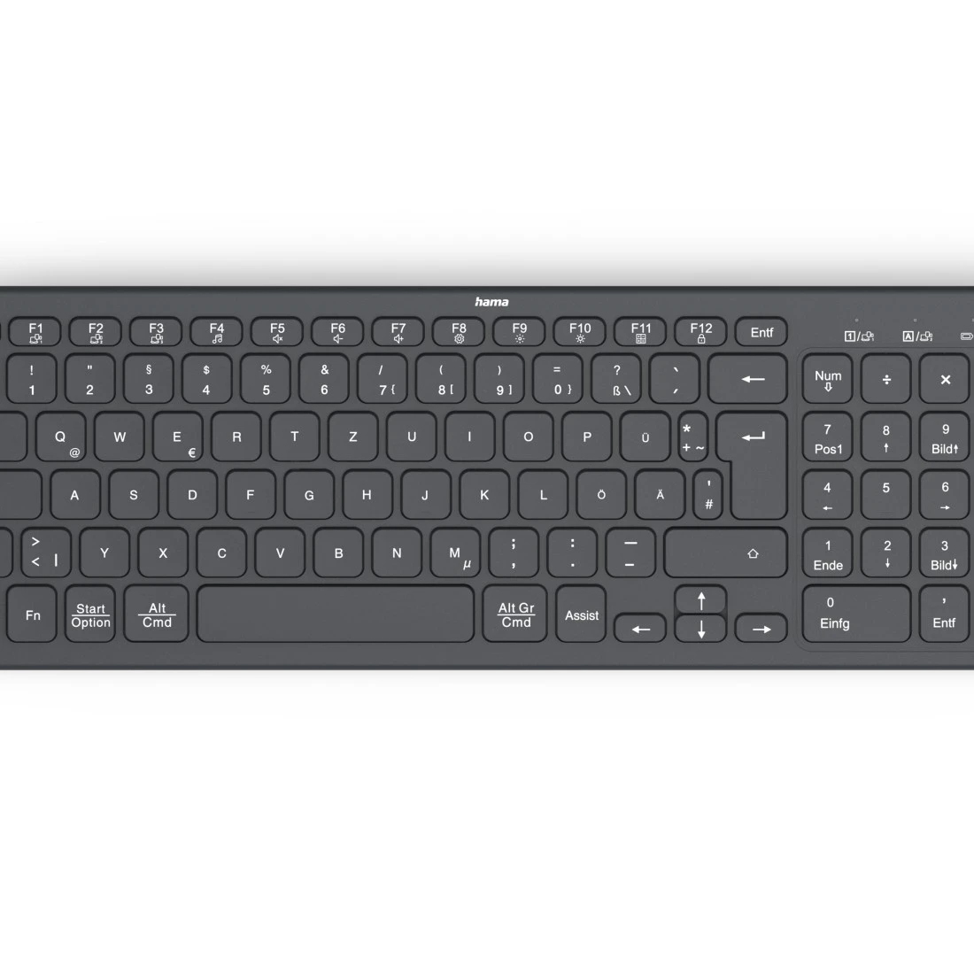 Hama WK-300 keyboard Home/Office RF Wireless + Bluetooth QWERTZ German Black – image 6