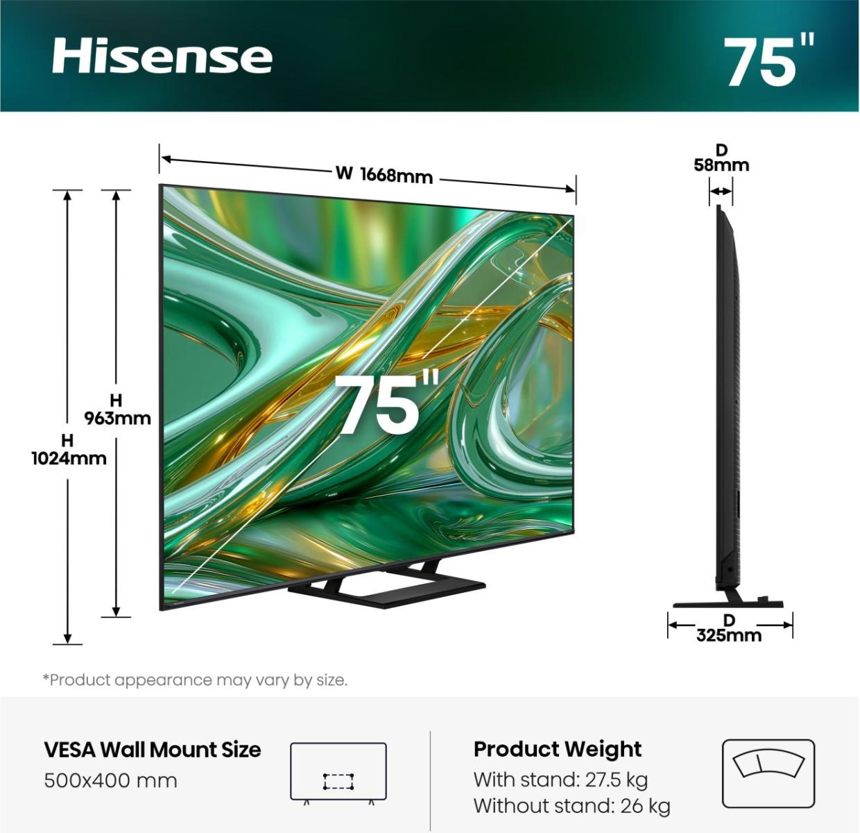TV Hisense 75E8S (2026) 75 QLED Mini LED UHD 4K — photo 2