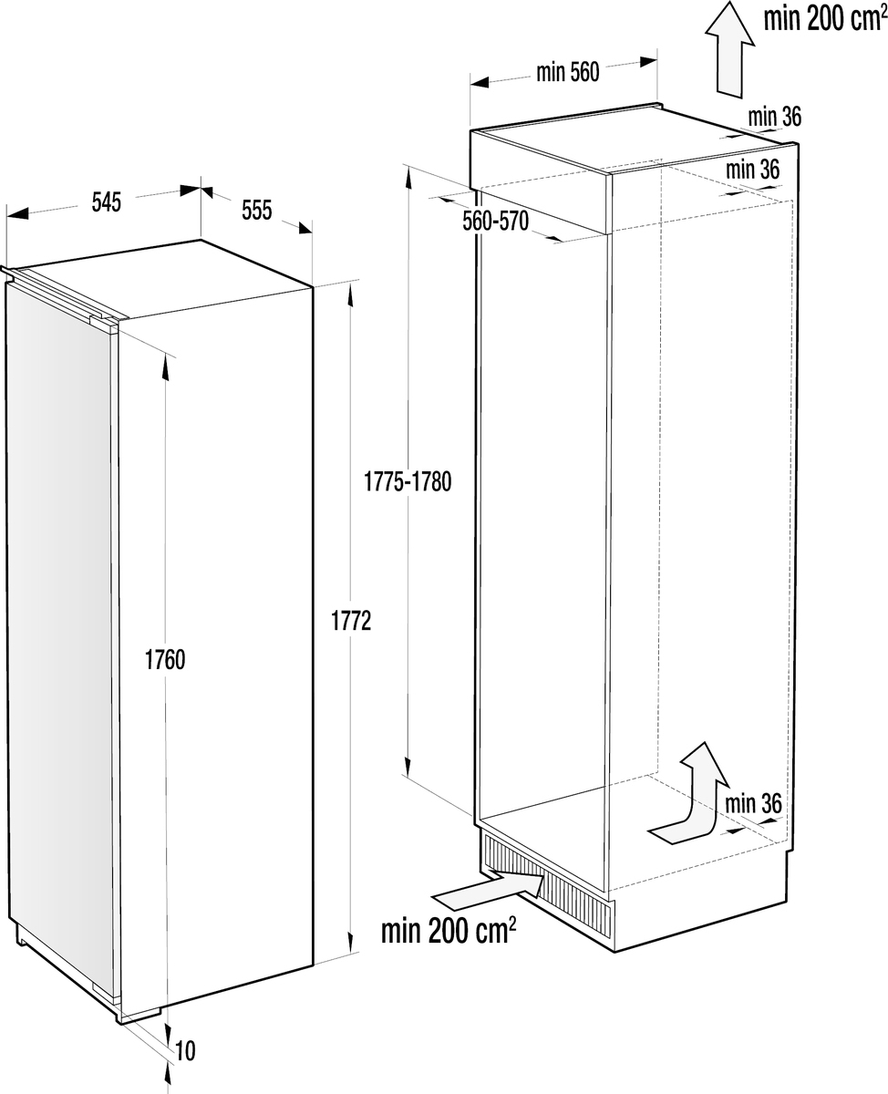 Gorenje RBI5183A1 side-by-side refrigerator Built-in – image 3