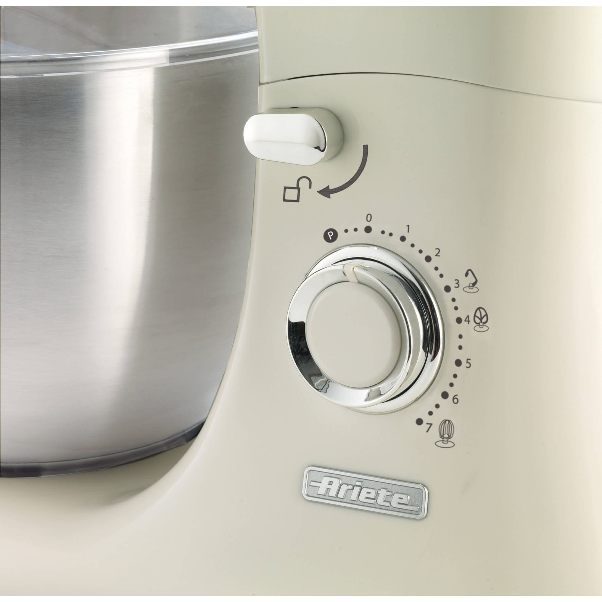 Ariete 1588 Vintage Mixer, Planetary Mixer for bread, pizza, cakes and pastries,5.5 L Capacity, 7 speeds, 2400 Watts, Pastel Green – image 6