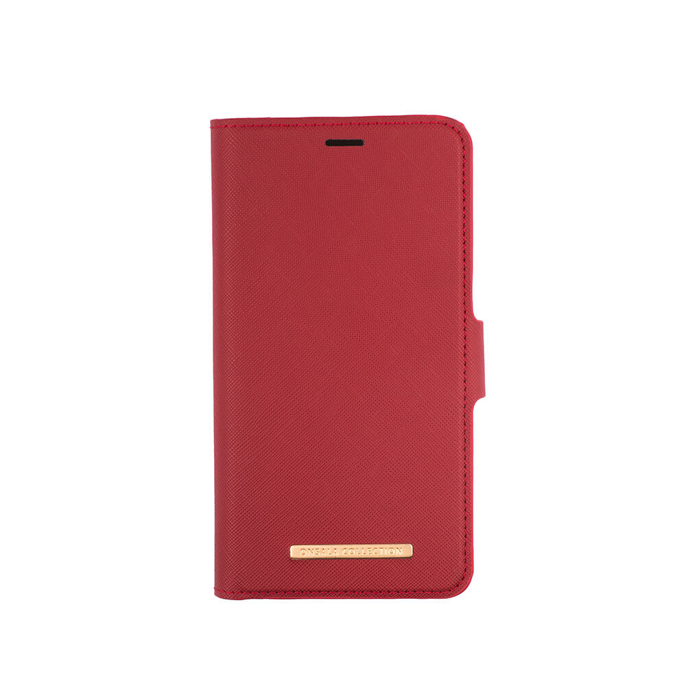 Onsala Wallet Case iPhone 12 Mini Saffiano Red