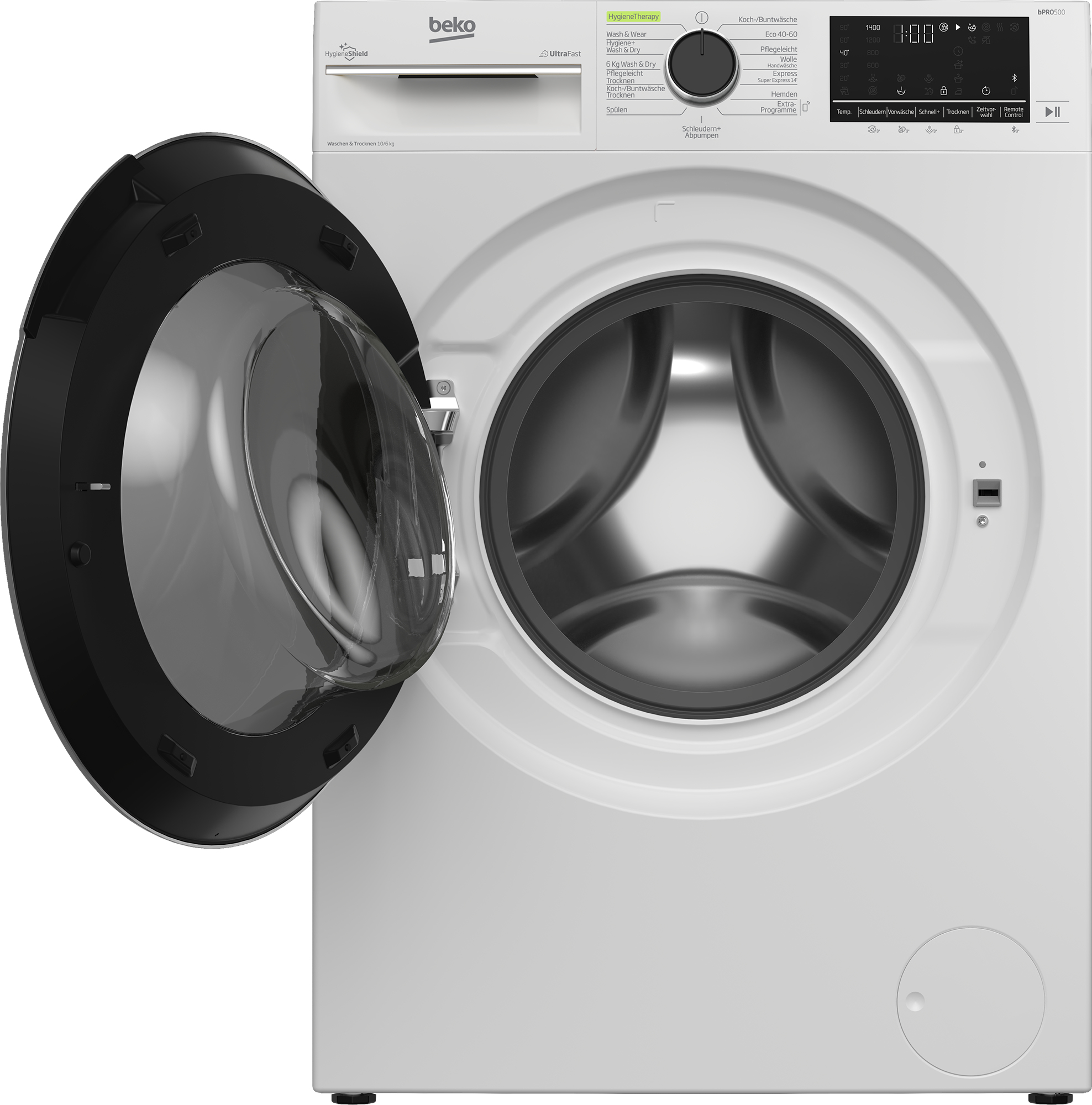 Beko B3DFT510442W washer dryer Freestanding Front-load Black, White – image 3