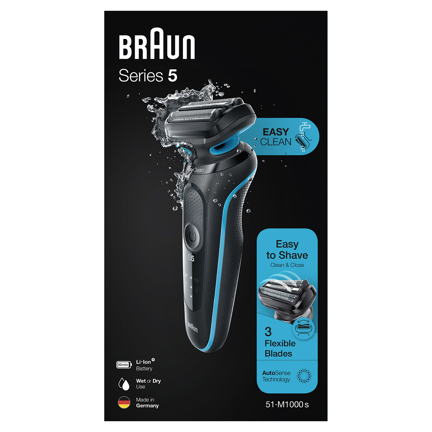 Braun Series 5 51-M1000s Foil shaver Black, Blue – image 8