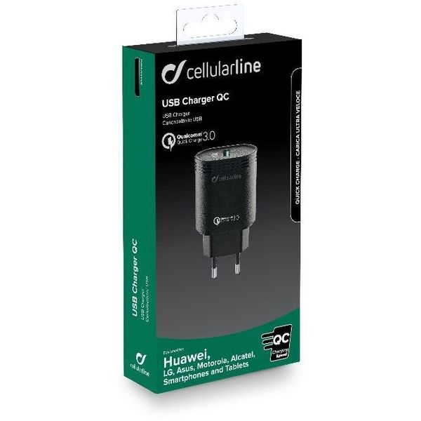 Cellularline ACHHUUSBQCK Smartphone, Tablet Black AC Fast charging – image 2