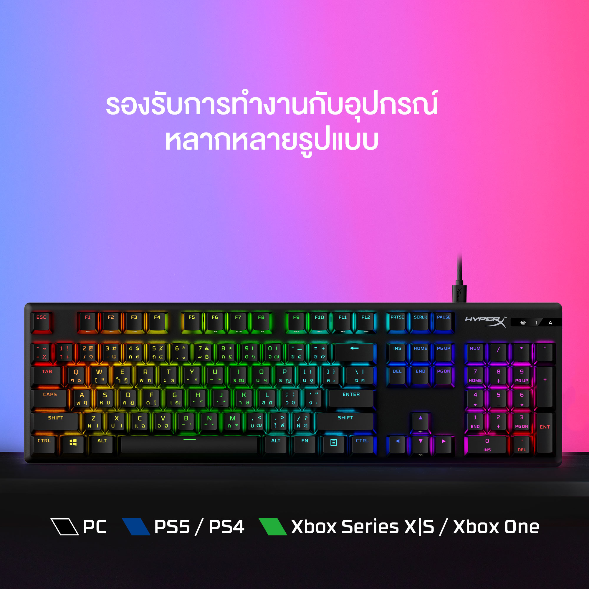 HyperX Alloy Origins PBT HX Red - Mechanical Gaming Keyboard. Keyboard form factor: Full-size (100%). Keyboard style: Stra