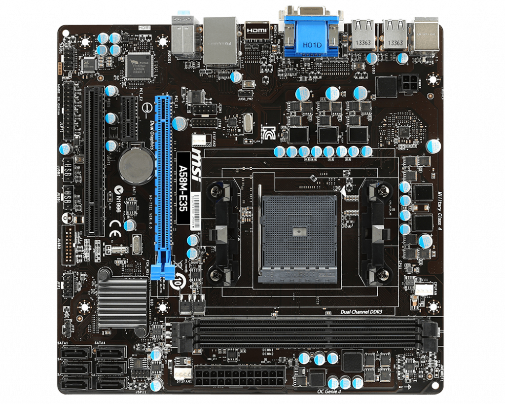 MSI A58M-E35 motherboard AMD A58 Socket FM2+ micro ATX – image 2