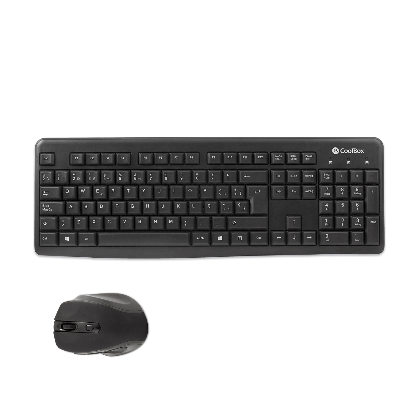 CoolBox COO-KTR-02W keyboard Mouse included Office RF Wireless QWERTY Spanish Black – image 4