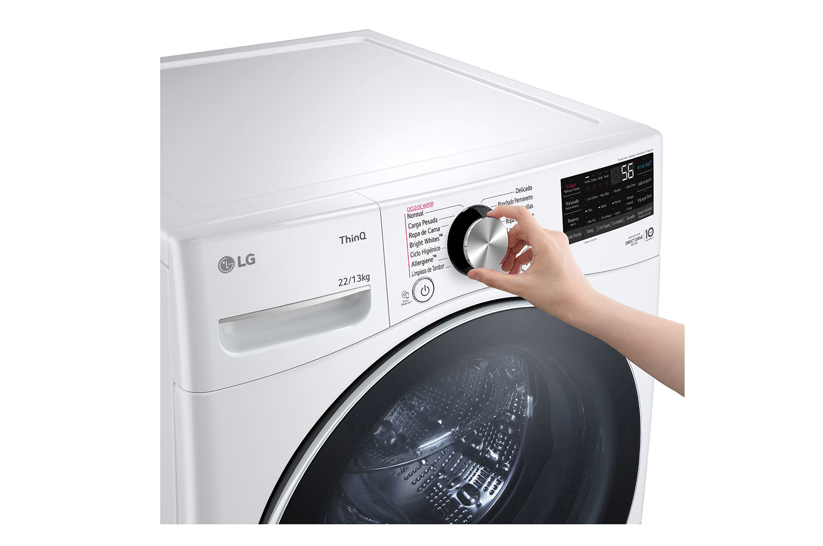 LG WD22WV26R washer dryer Freestanding Front-load White – image 7