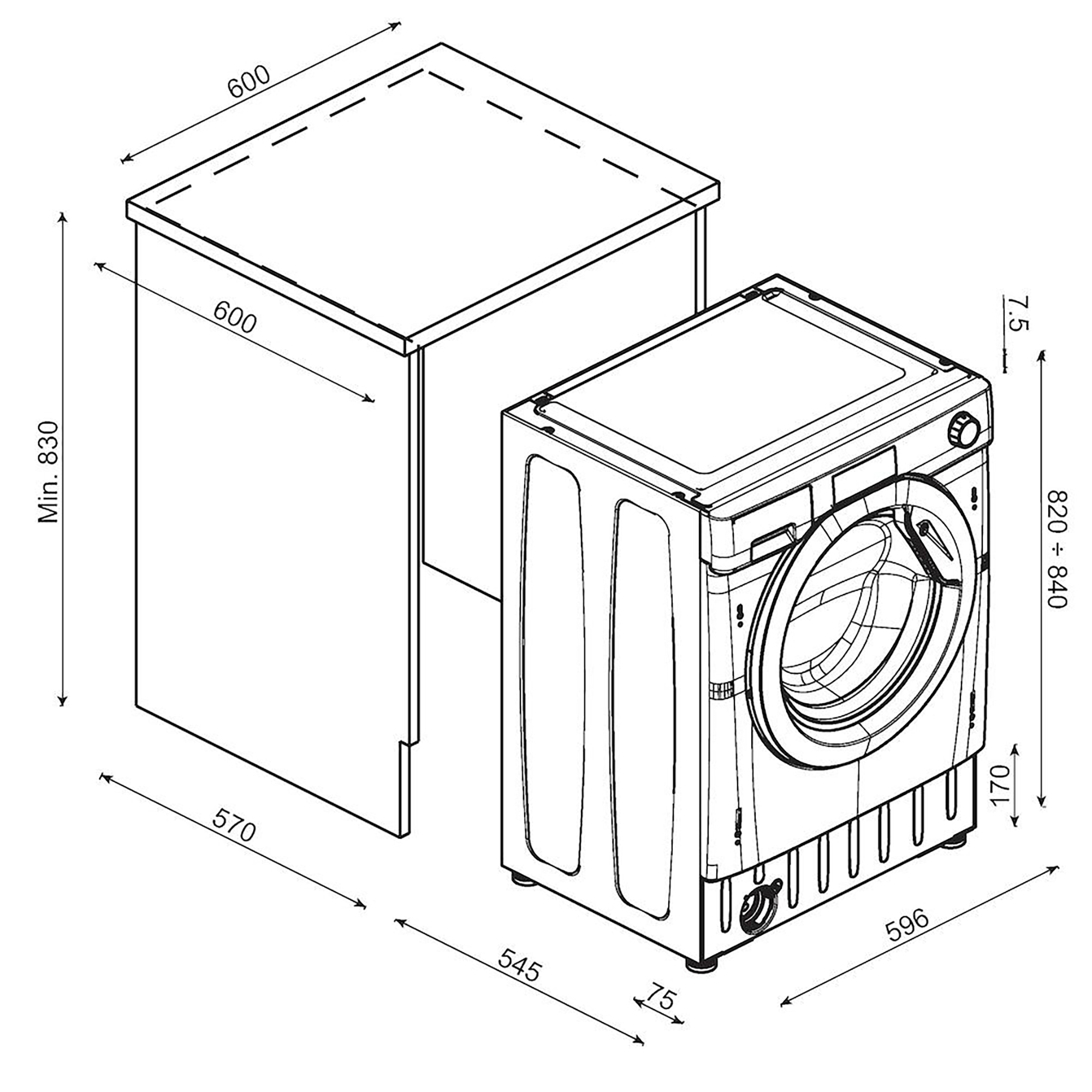 Hoover BH4S496M6D9-80 washer dryer Built-in Front-load – image 7