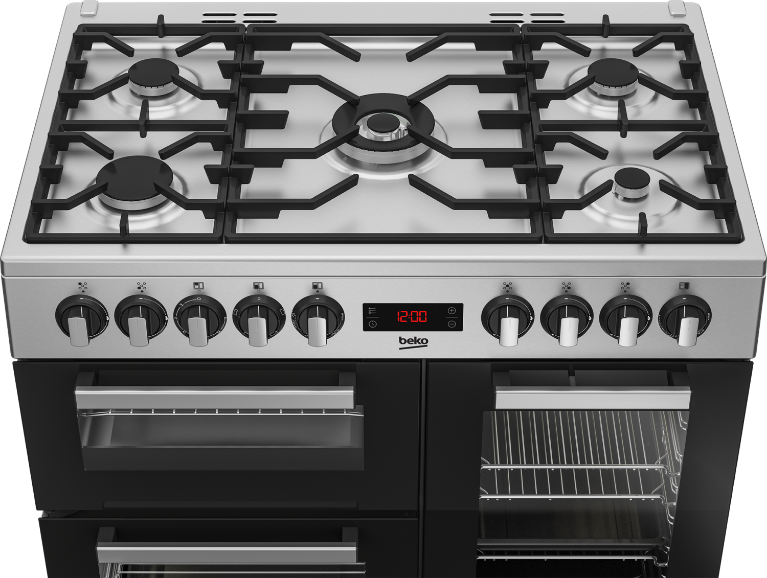 Beko PS235315DX cooker Freestanding cooker Electric Gas Black, Stainless steel – image 4