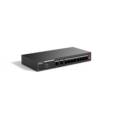 Switch Dahua SF1010LP - Fast Ethernet - 8 Puertos PoE+ - 2 Uplink - No Gestionado - DH-SF1010LP
