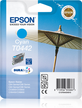 Epson Parasol T0442 Cyan Ink Cartridge (High) - Retail Pack (untagged)