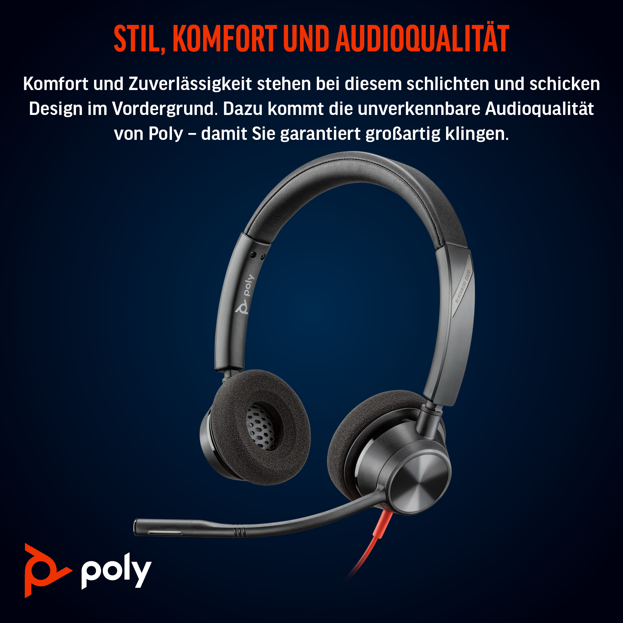 HP Poly Blackwire 3320 Stereo Microsoft Teams Certified USB-C Headset +USB-C/A Adapter. Weight: 131 g