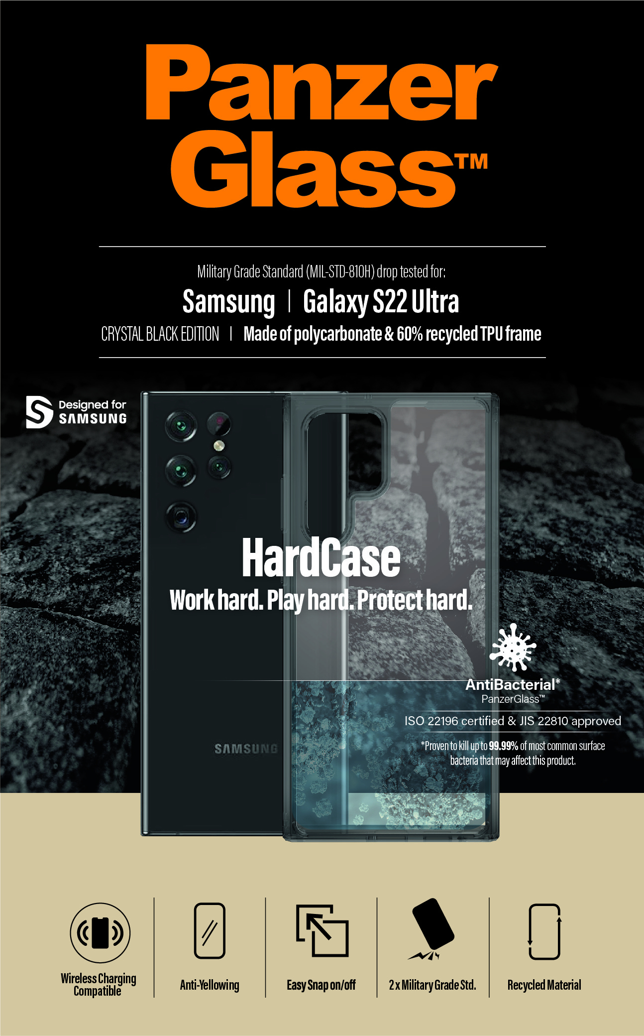 PanzerGlass® HardCase Samsung Galaxy S22 Ultra 5G - Smokey Black – image 9
