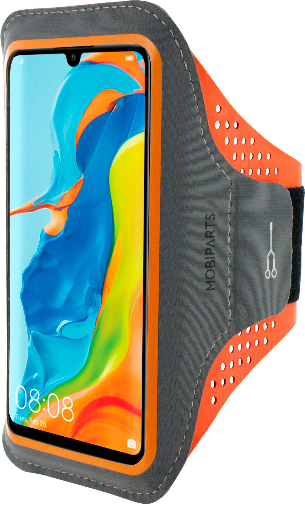 Mobiparts Comfort Fit Sport Armband Huawei P30 Lite Neon Orange