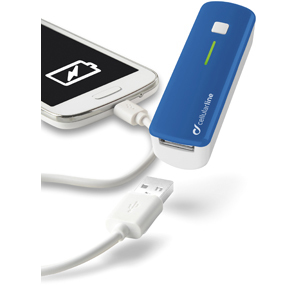 Cellularline POCKETCHGSMARTB mobile device charger Universal Blue, White USB Indoor, Outdoor