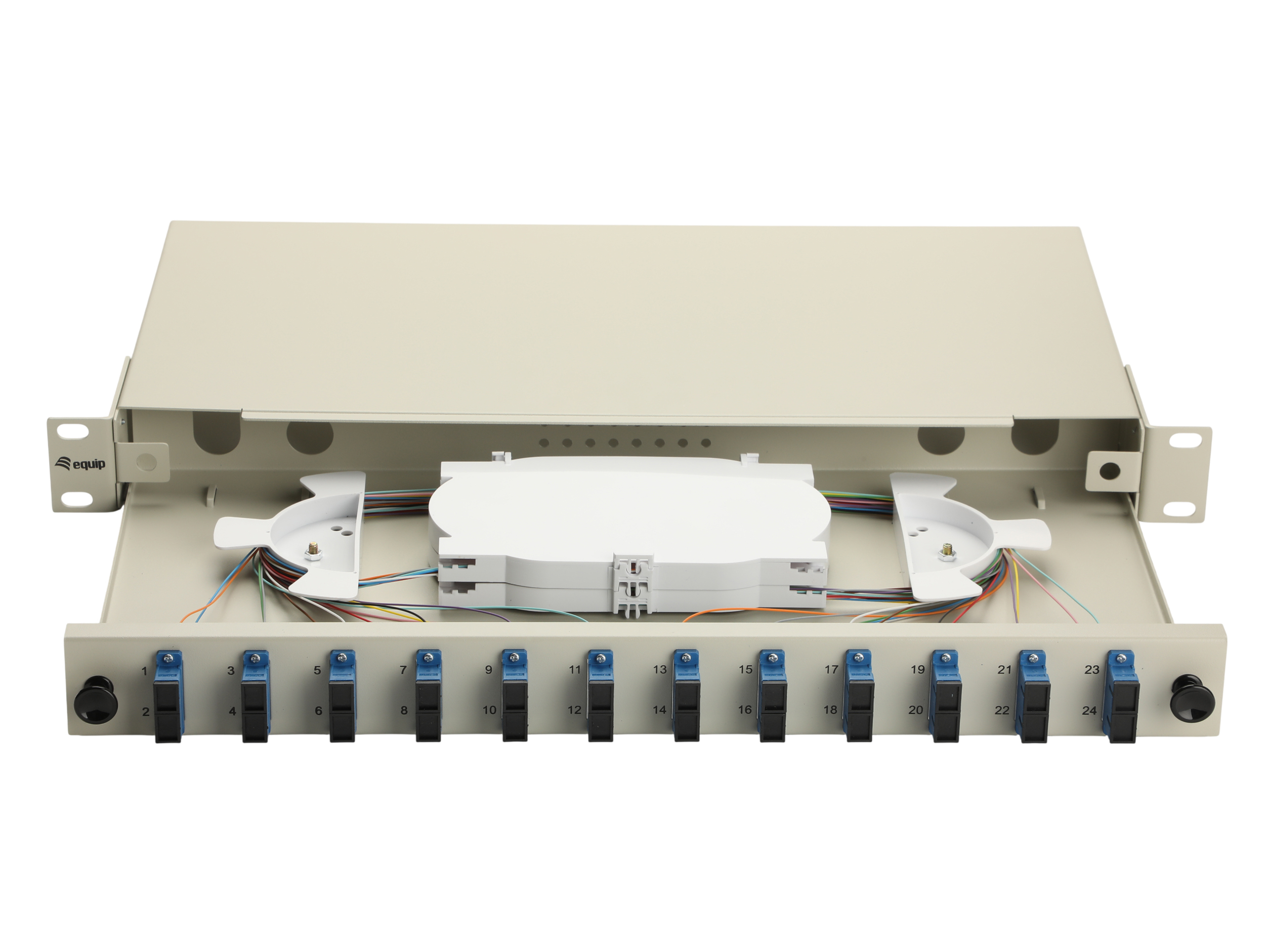 Equip LWL-Spleißkasten 12-Port SC-Duplex OS2 1U komplett  gr