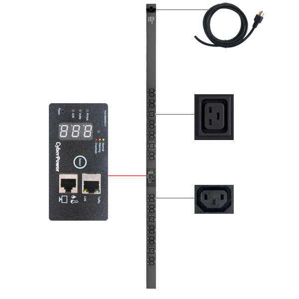 CyberPower PDU20MVHVT24FNET power distribution unit (PDU) 24 AC outlet(s) 0U Black – image 2