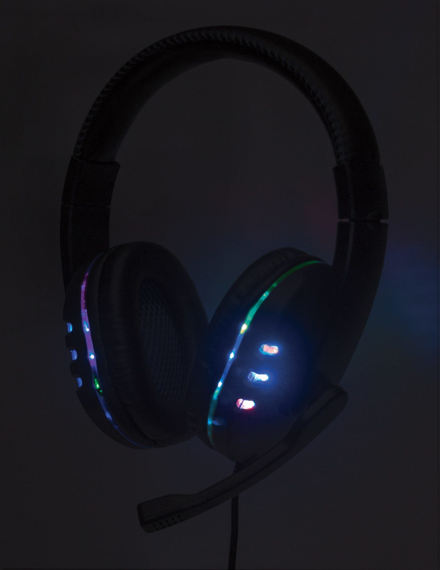 Manhattan USB-A Gaming Headset with LEDs. Retractable Built-in Microphone, Audio Control, Integrated 1.8m cable, Black and Blue, Three Year Warranty – image 6