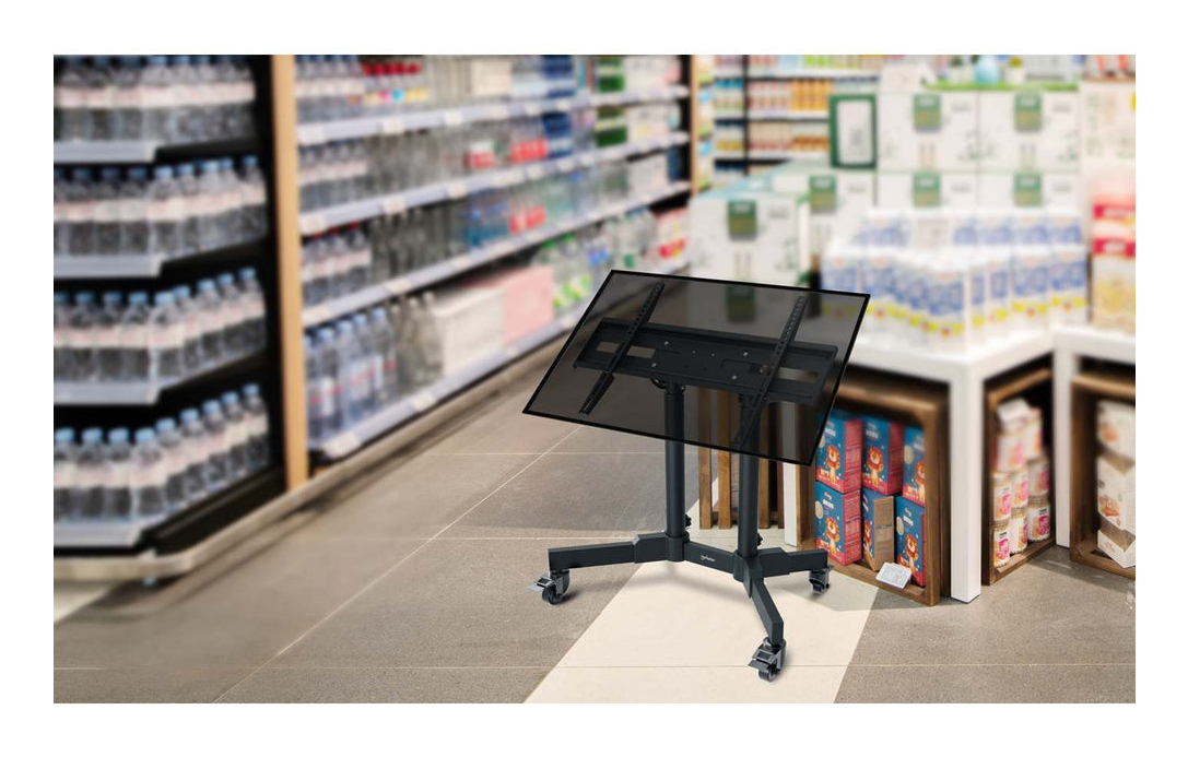 Manhattan Holds One 23" to 70" TV up to 40 kg (88 lbs.), +45° Tilt, Low Height Ideal for Stages and Presenter Notes, Black – image 8