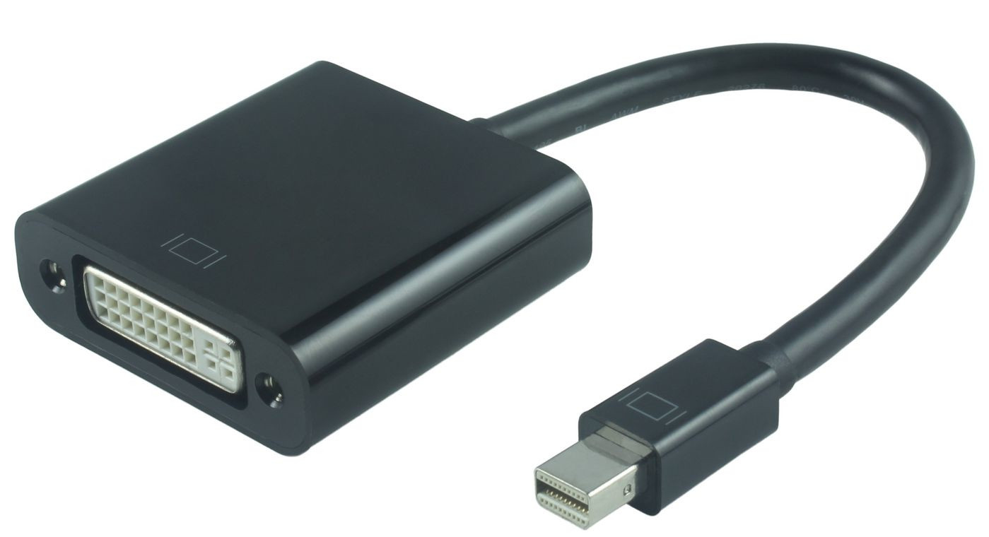 Microconnect MDPDVI3B Mini DisplayPort Erkek - DVI-I Dişi Aktif Görüntü Kablosu Adaptörü, 0.15m, Siyah