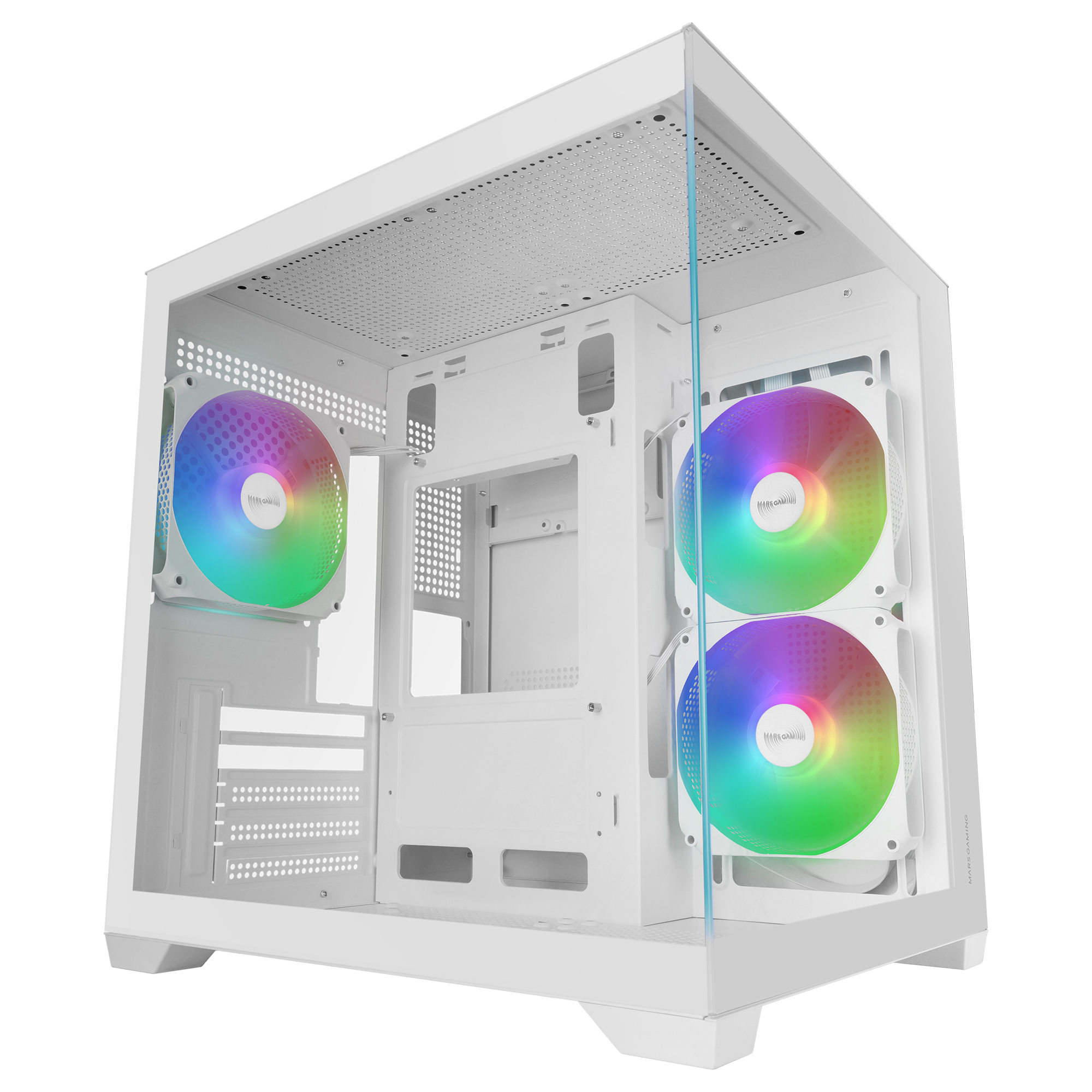 Mars Gaming MCVIEW3W computer case Mini Tower White