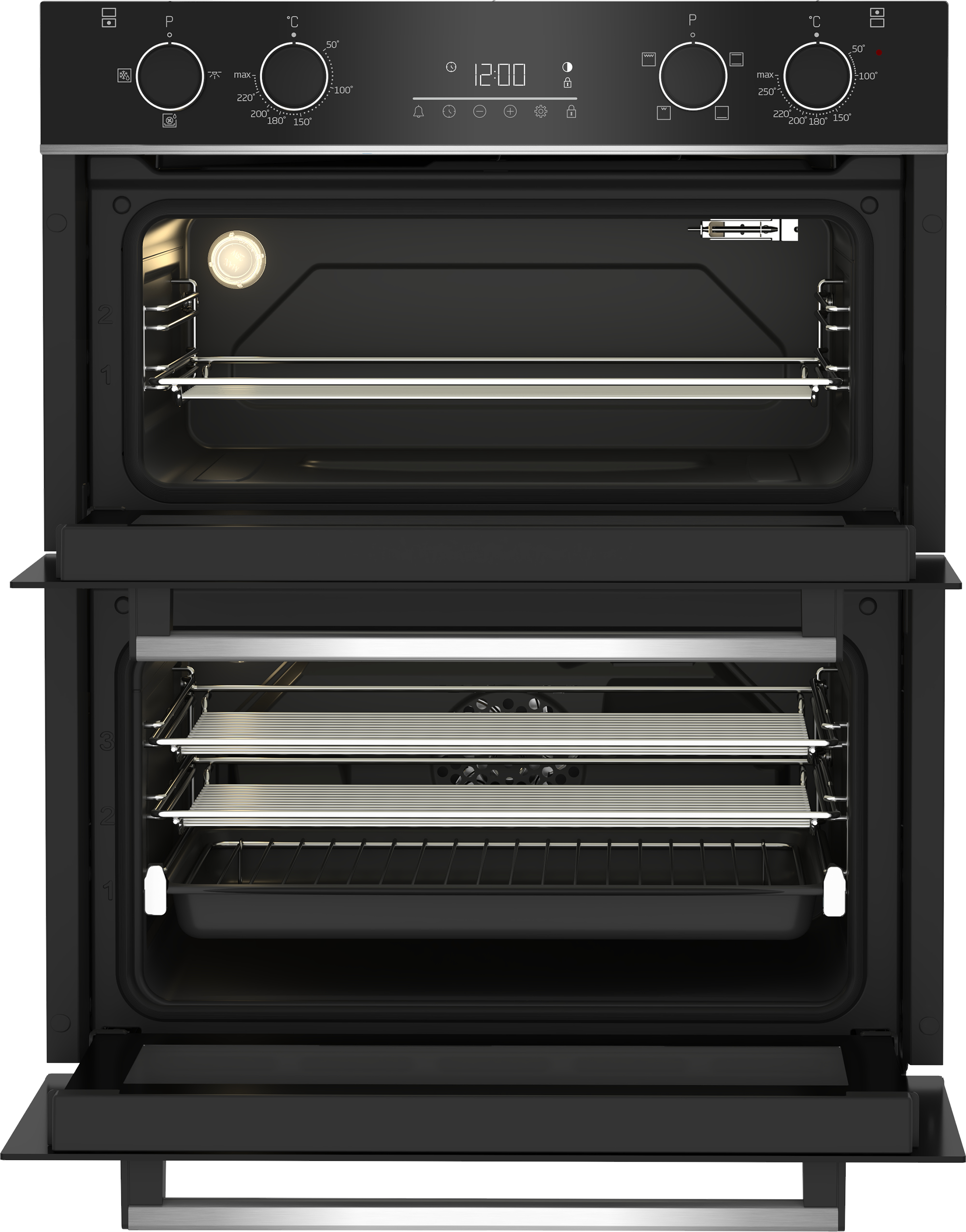 Beko BBTQF24300B 72cm Built-Under Double Fan Oven with Touch Control LED Timer – image 4