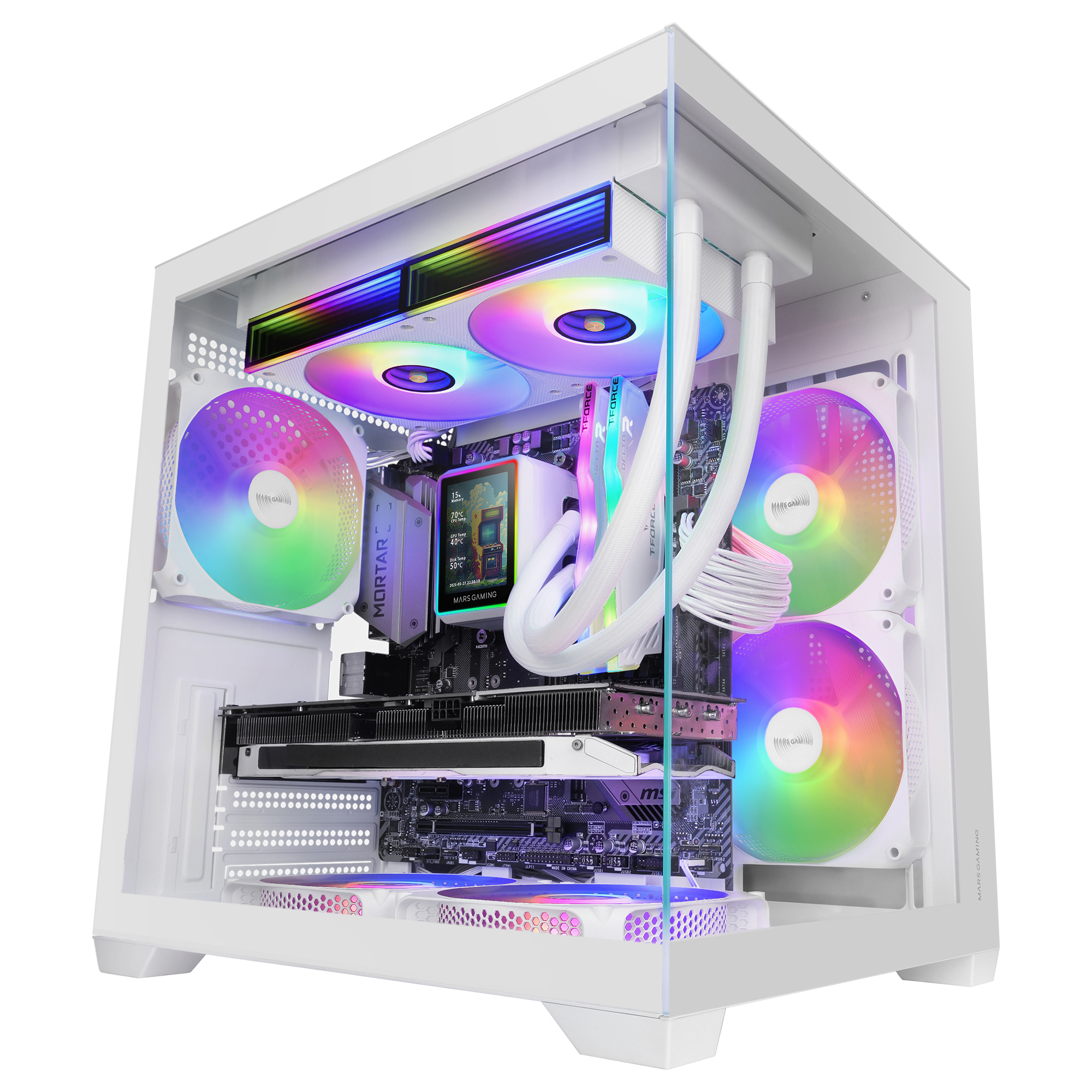 Mars Gaming MCVIEW3W computer case Mini Tower White – image 2