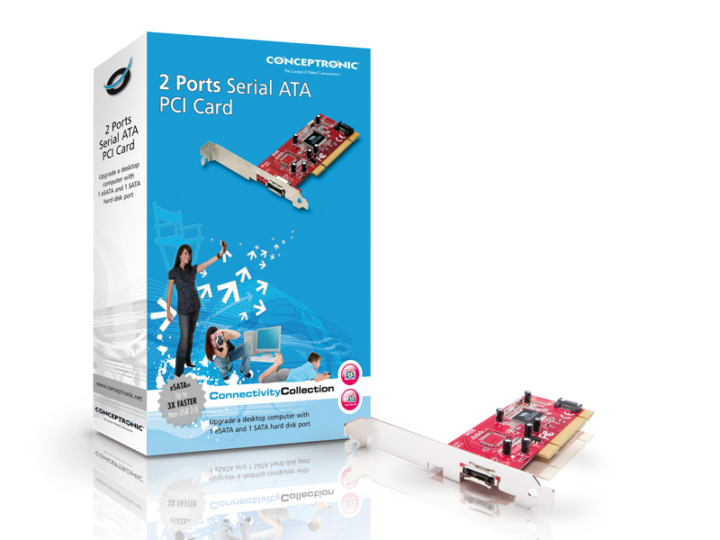 Conceptronic 2 Ports Serial ATA PCI Card – image 3