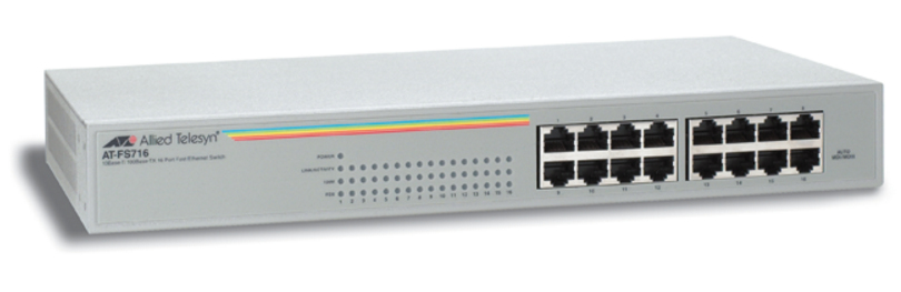 Allied Telesis AT-FS716 network switch Unmanaged Fast Ethernet (10/100) Grey
