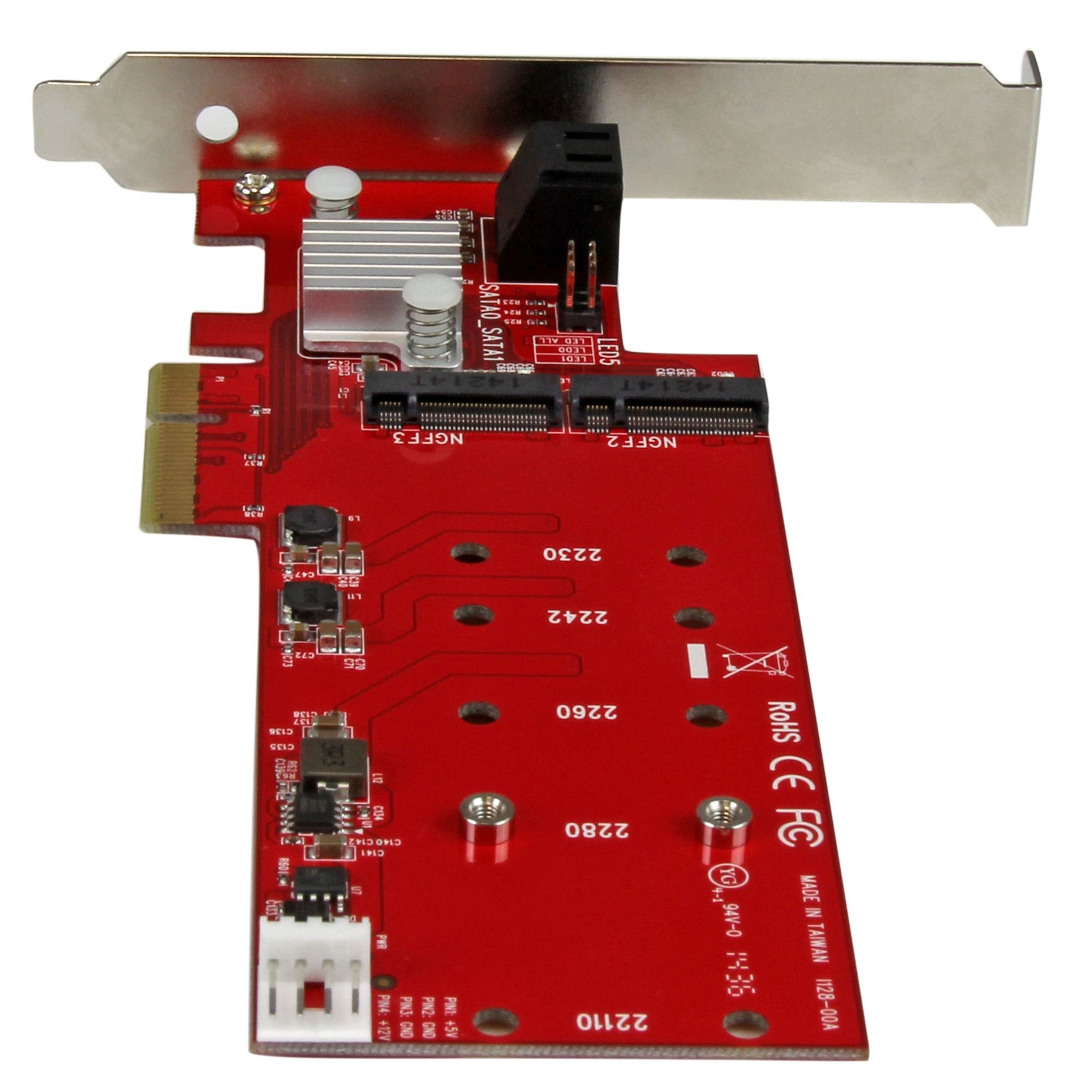 StarTech.com 2x M.2 NGFF SSD RAID Controller Card plus 2x SATA III Ports - PCIe – image 4