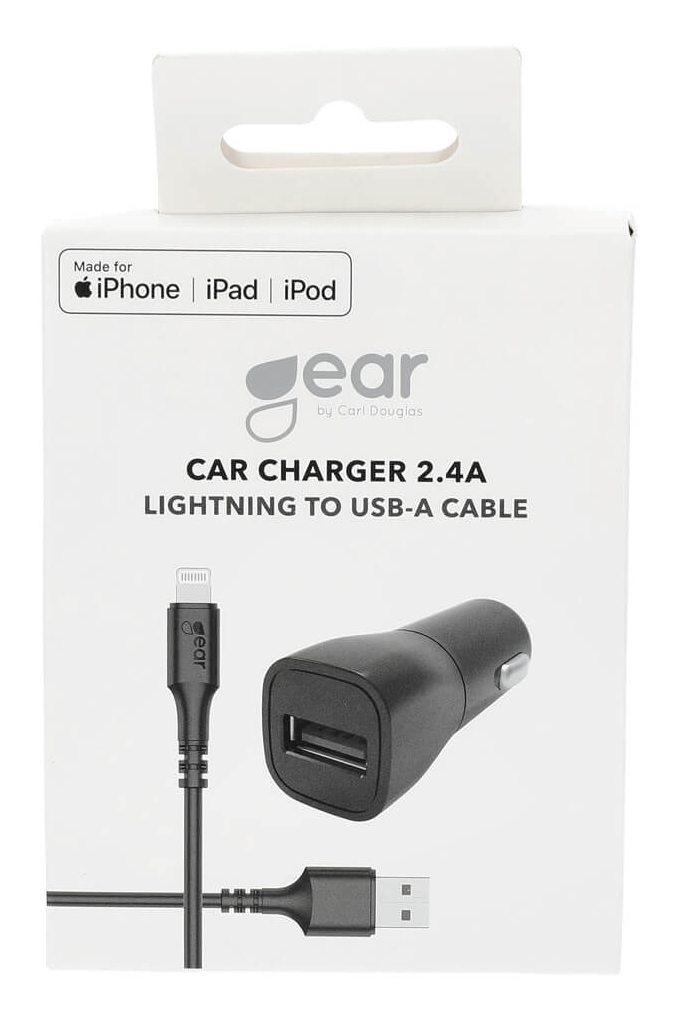 Gear Charger 12-24V 1xUSB 2,4A Black Lightning cable 1m MFI C89 – image 2