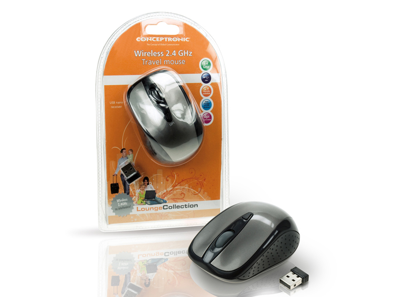 Conceptronic Wireless 2.4GHZ Travel Mouse – image 3