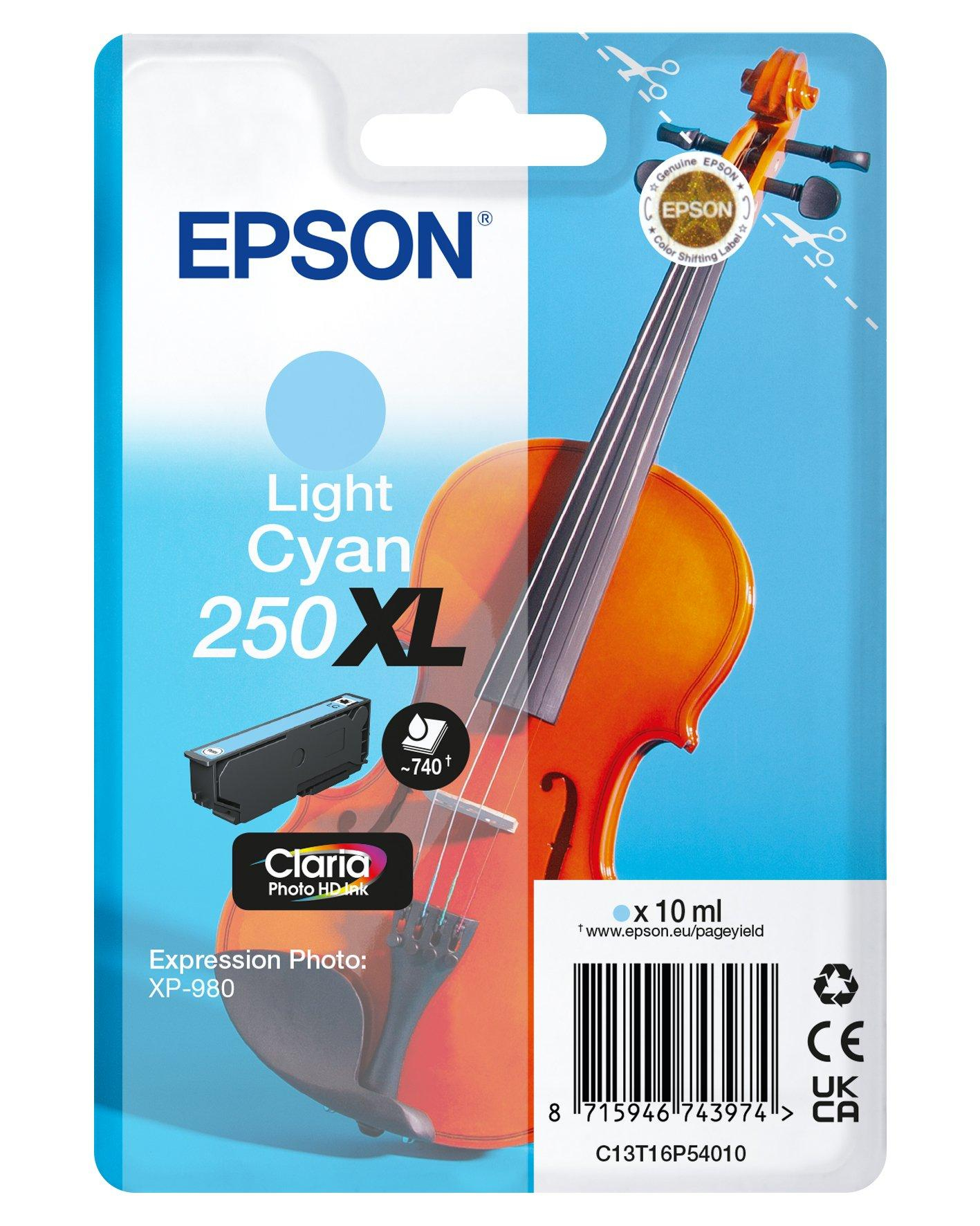 Epson 250XL - 10 ml - XL - light cyan - original - blister - ink cartridge - for P/N: C11CL95402