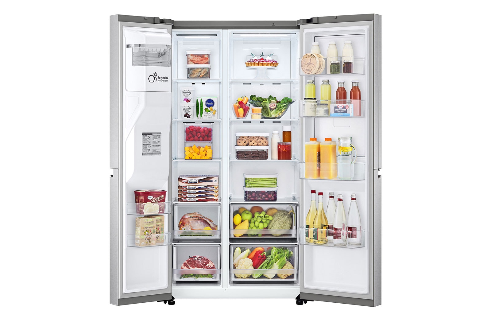 LG VS22JS side-by-side refrigerator Freestanding Stainless steel – image 2