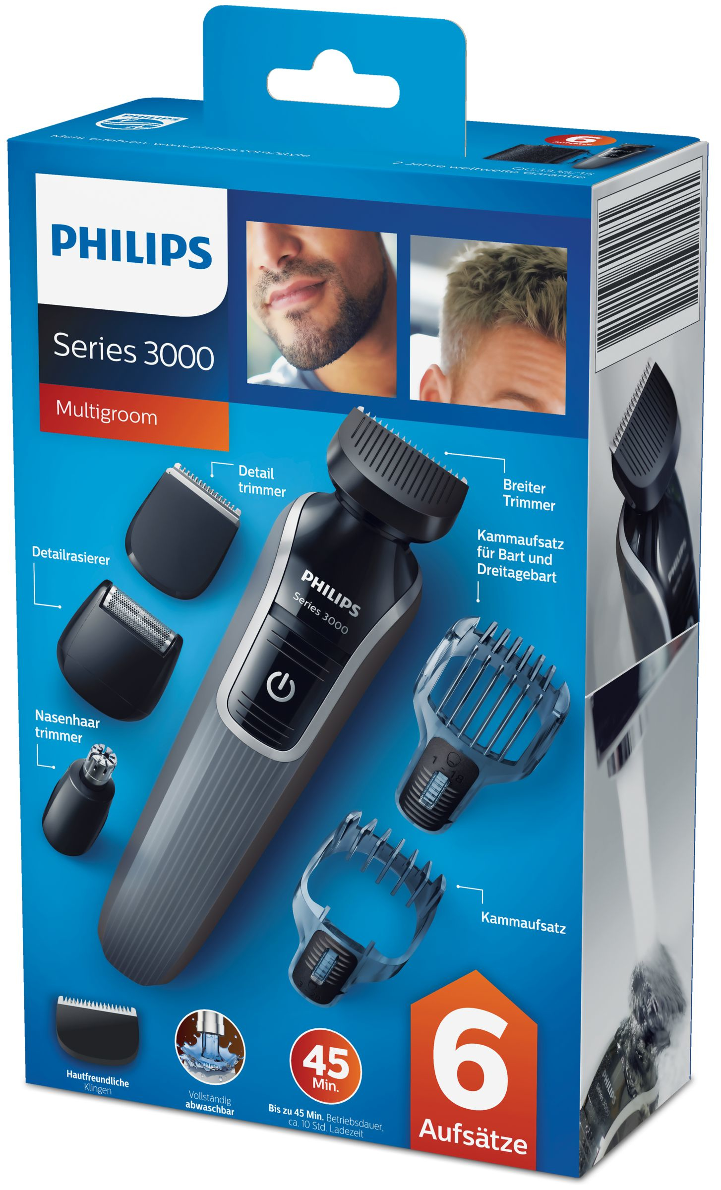 Philips MULTIGROOM Series 3000 QG3338/15 beard trimmer Battery 18 Wet & Dry Grey, Silver – image 2