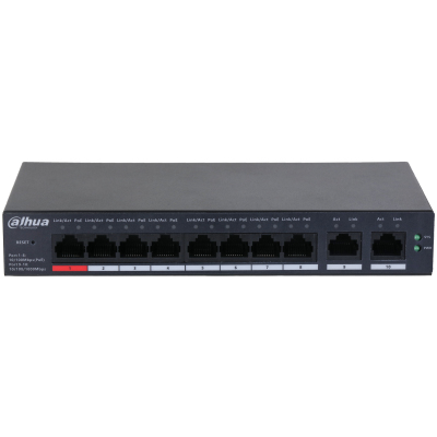 Dahua Technology DH-CS4010-8ET-110 network switch Managed L2 Fast Ethernet (10/100) Power over Ethernet (PoE) Black – image 2