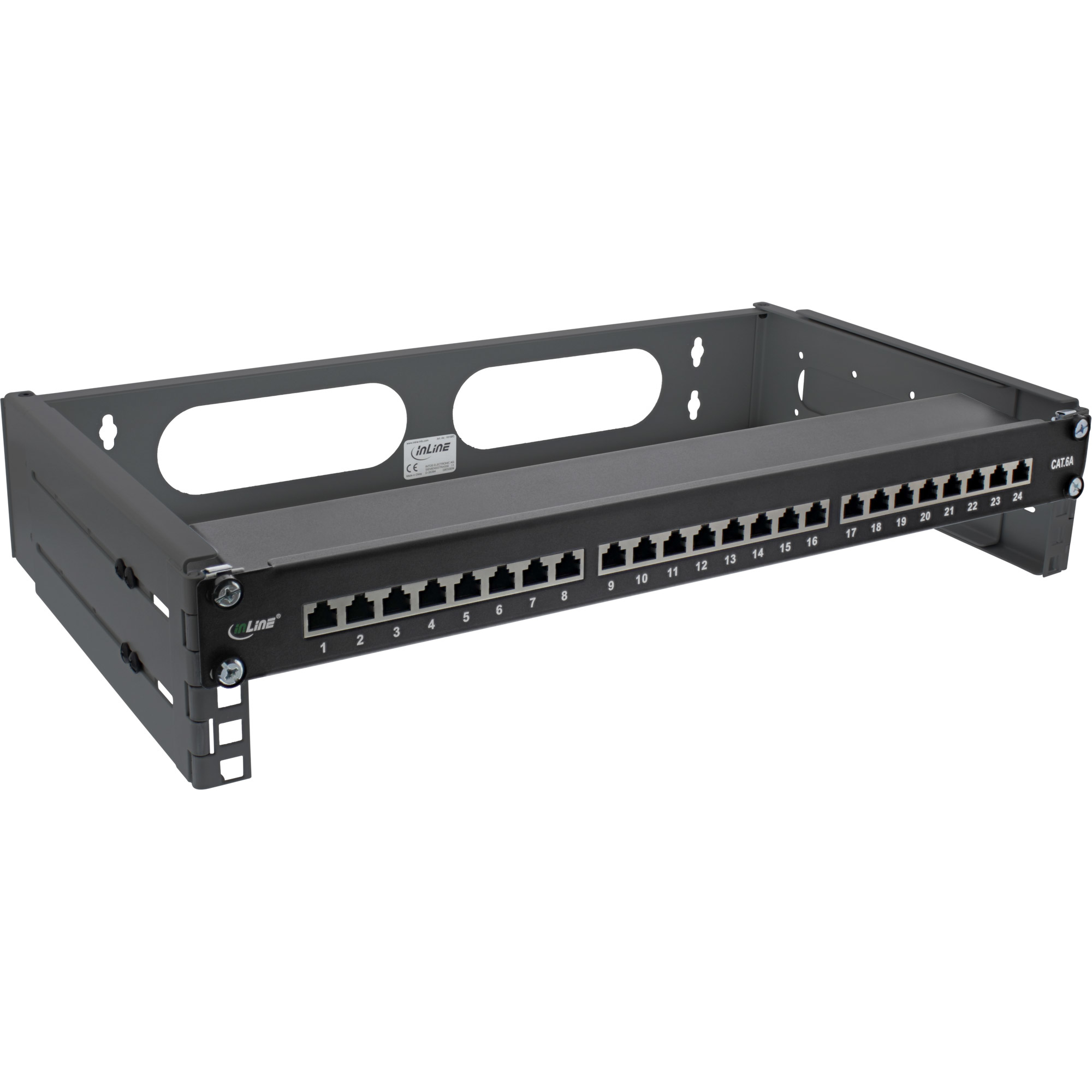 InLine 19" foldable rack, 2U, 24-40cm depth, black – image 2
