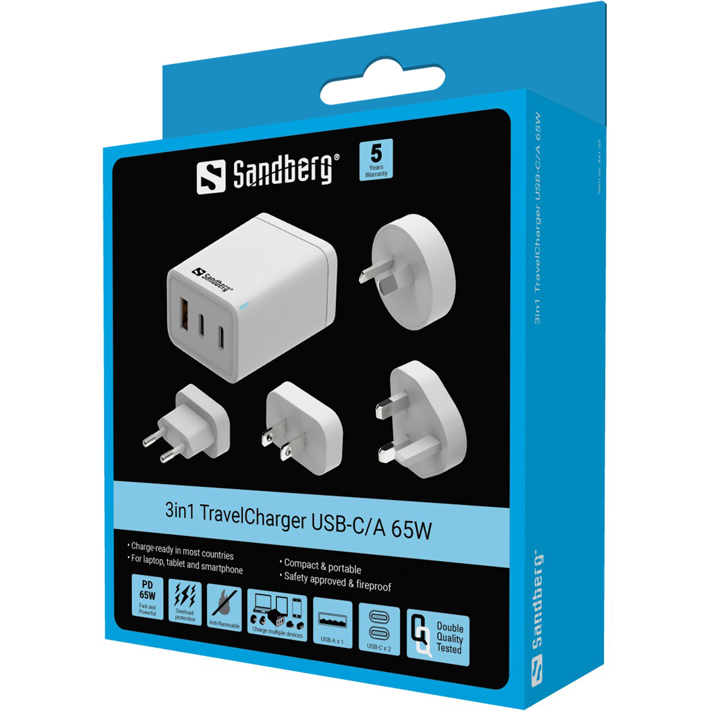 Sandberg 3in1 TravelCharger USB-C/A – image 6