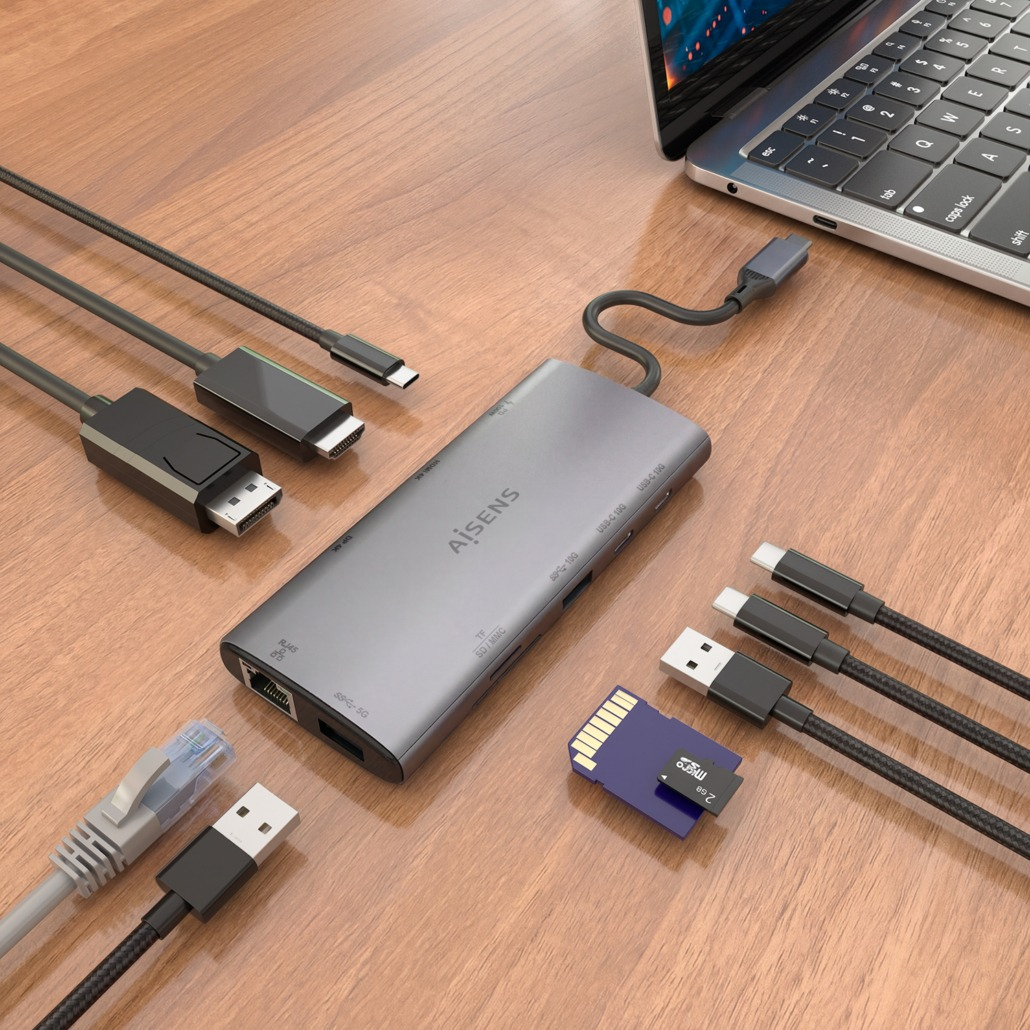 AISENS ASUC-10P050-GR laptop dock/port replicator Wired USB 3.2 Gen 1 (3.1 Gen 1) Type-C Grey – image 6
