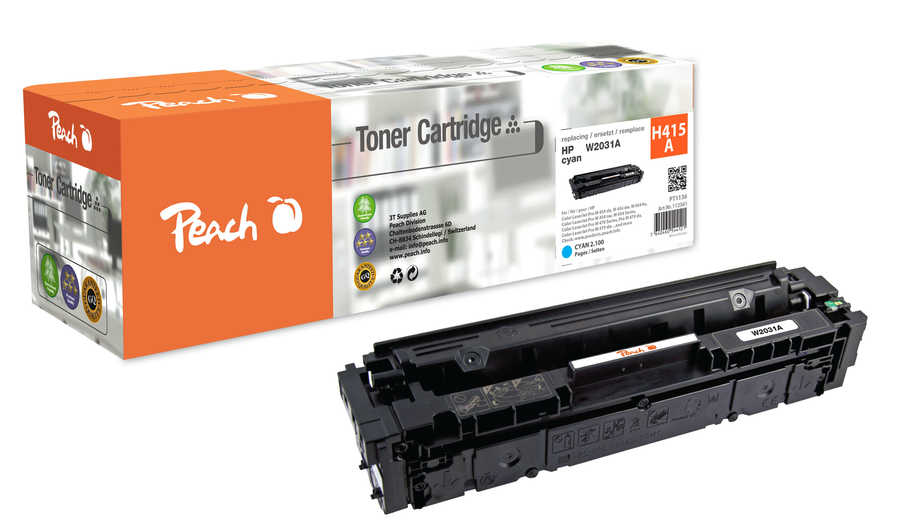 Peach PT1136 toner cartridge 1 pc(s) Compatible Cyan