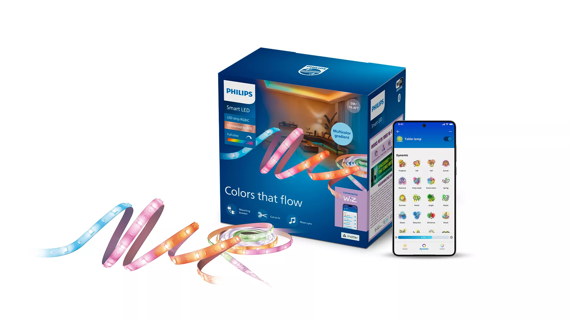 Philips by Signify Philips Smart RGBIC LED Light Strip, 5 m, Type C, Connected by WiZ – image 2