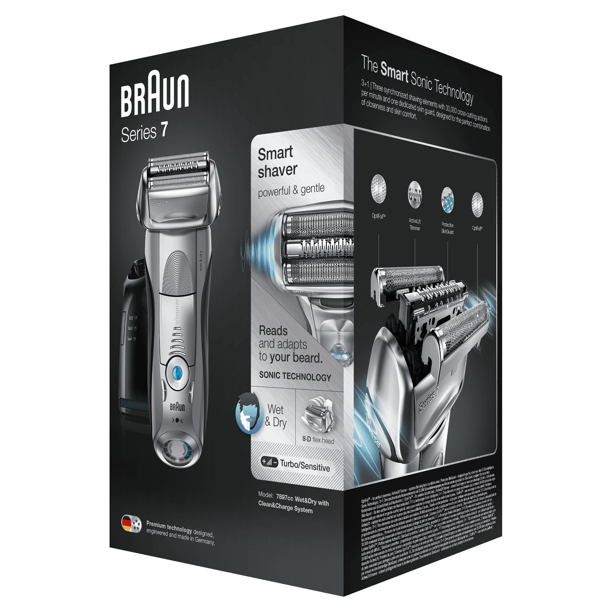 Braun Series 7 Electric Shaver For Men 7897cc, With Clean&Charge Station And Travel Case – Silver – image 3