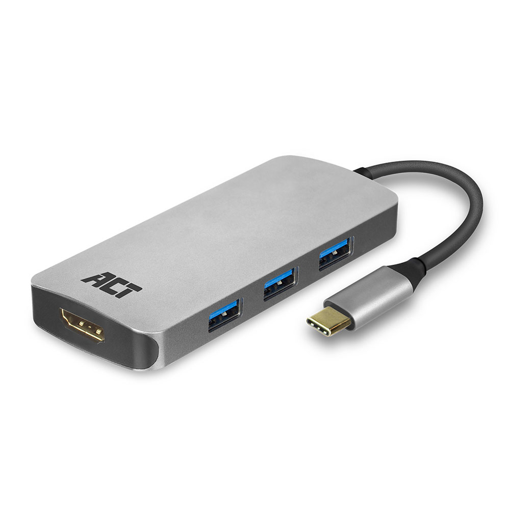 ACT AC7024 laptop dock/port replicator USB 3.2 Gen 1 (3.1 Gen 1) Type-C Grey – image 1