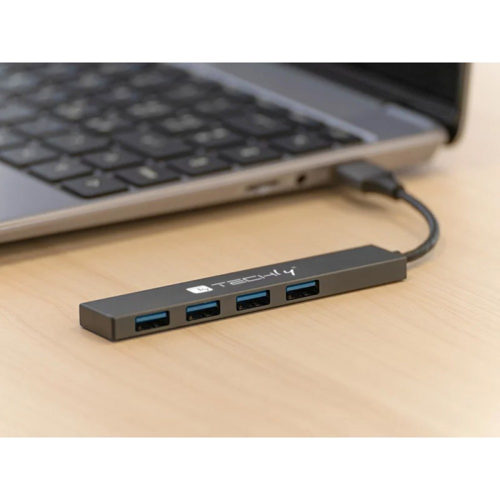 Techly IUSB32-HUB4A-4U3SL laptop dock/port replicator Wired USB 3.2 Gen 1 (3.1 Gen 1) Type-A Grey – image 5